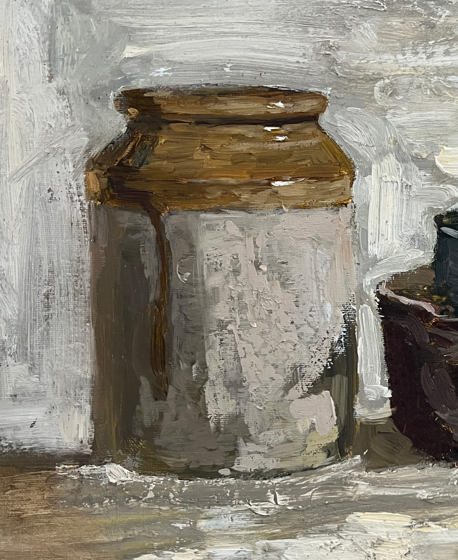 Cider jar Oil on Canvas 30.5 x 41 cm (detail)
