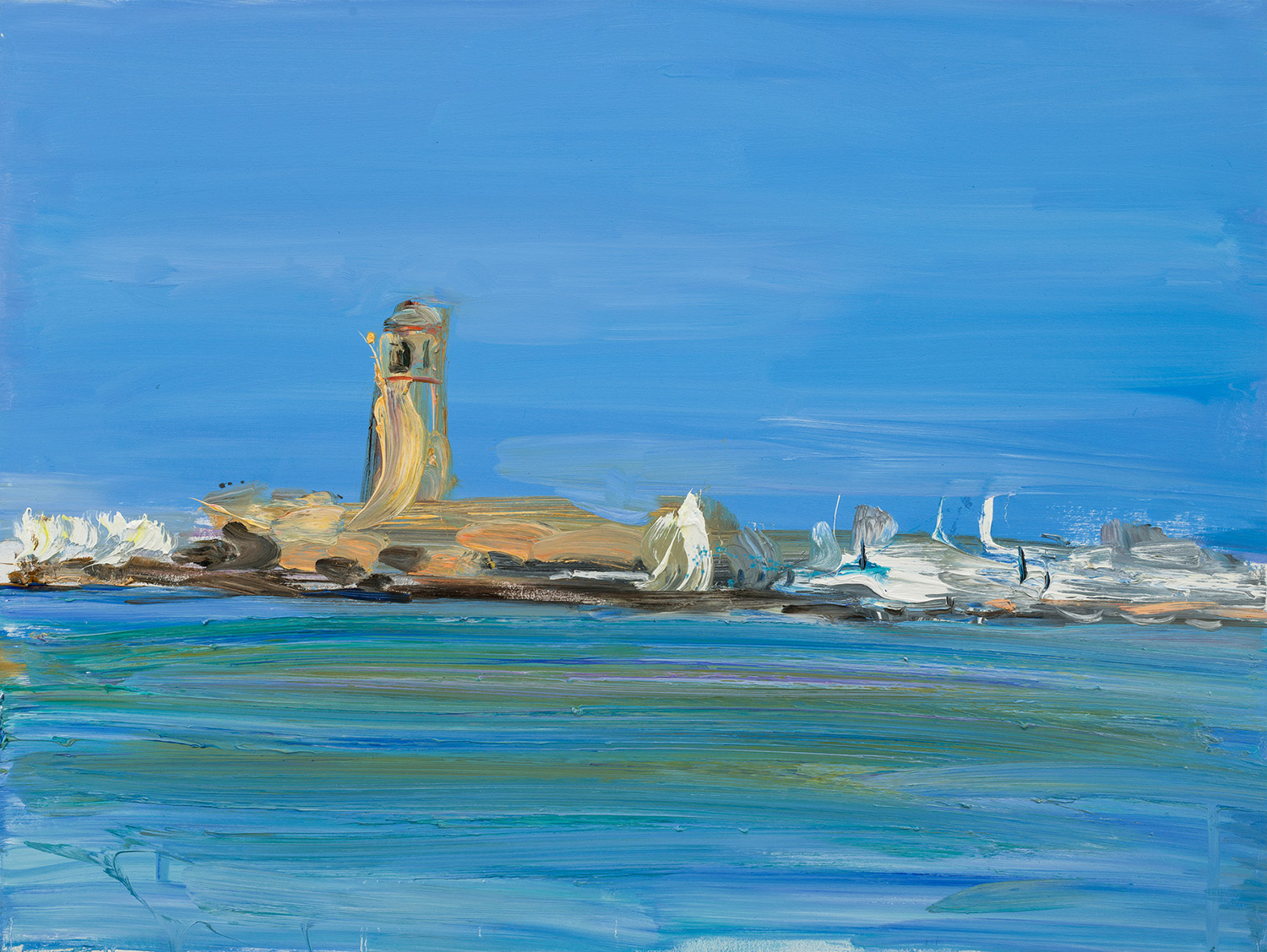 Oil painting by Richard Colson of Al Ayjah Lighthouse, Sur, Oman