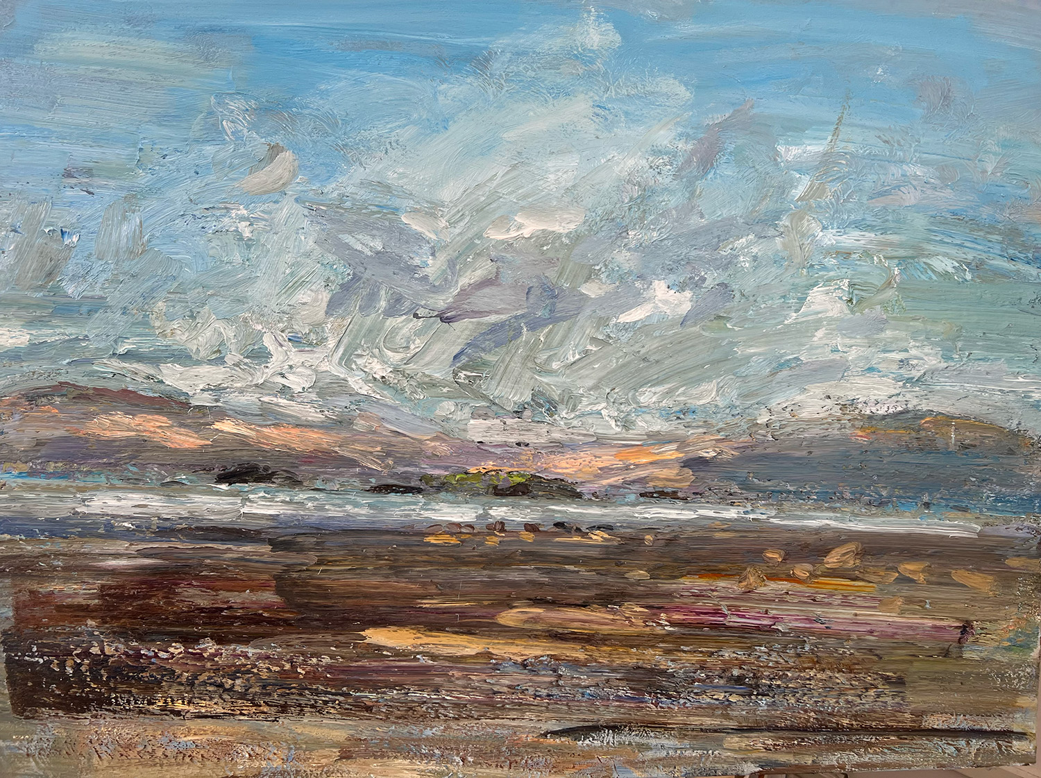 Oil painting by Richard Colson titled Loch Linnhe I