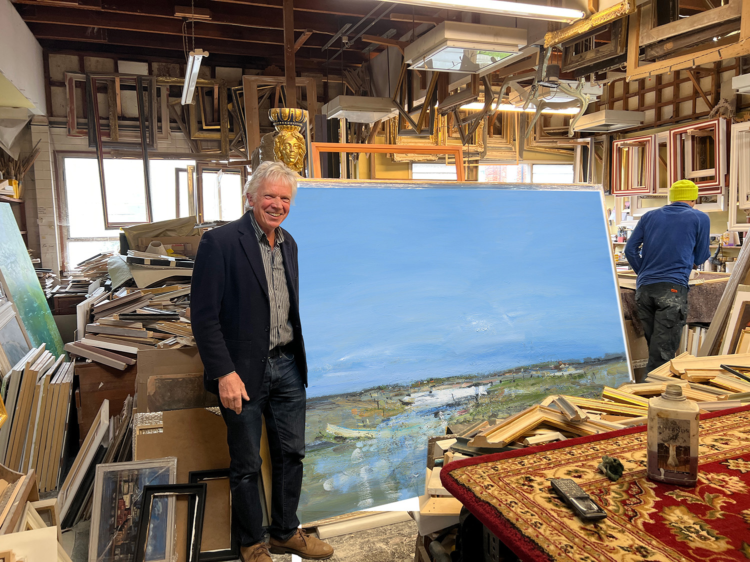 Richard Colson in the workshop of Christina Leder Gilding Ltd