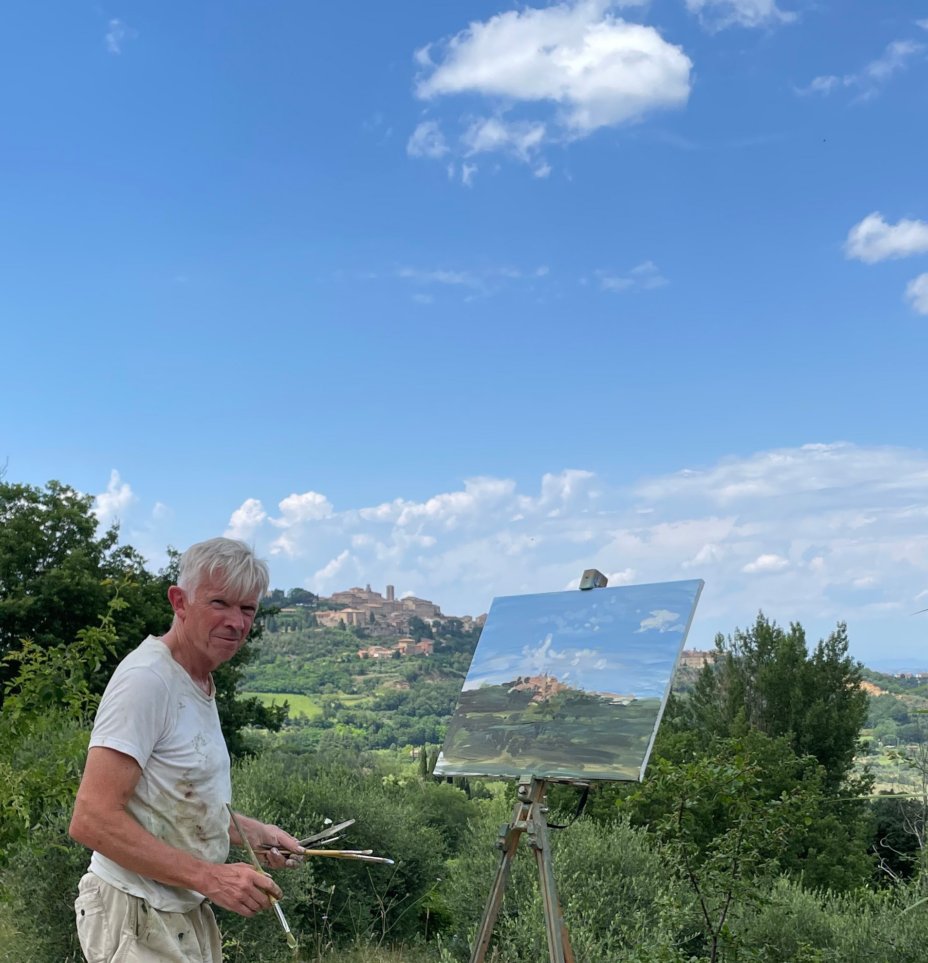 Richard Colson painting at Montepulciano, Tuscany